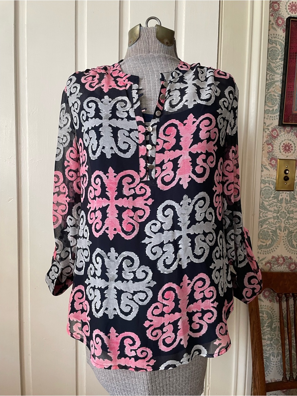 BANANA REPUBLIC MILLY COLLECTION Two-Piece Sheer Blouse and Tank Top